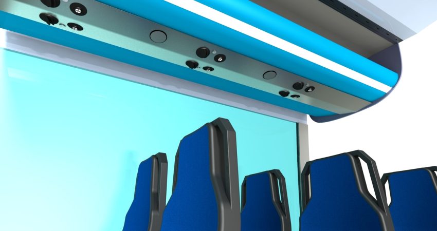 Diseño de sistema modular de galerías portaequipajes interiores para autobuses y minibuses
