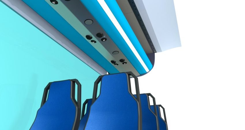Diseño de sistema modular de galerías portaequipajes interiores para autobuses y minibuses