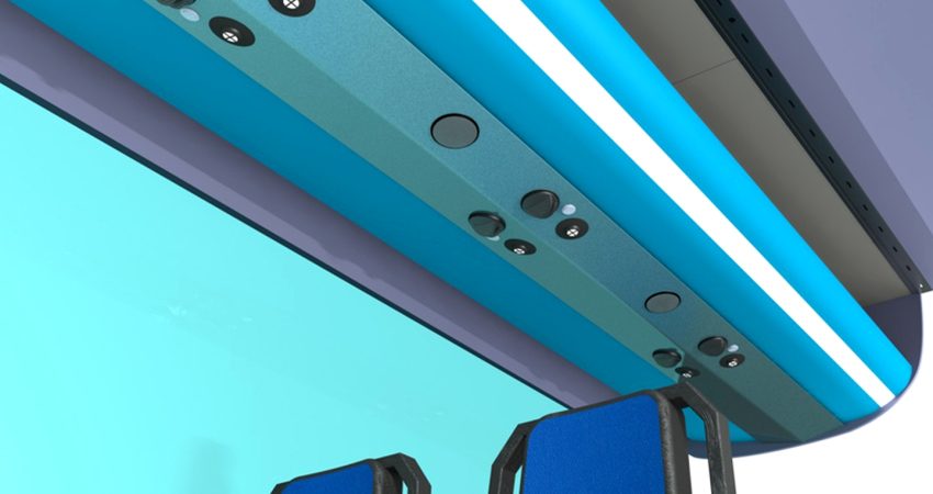 Diseño de sistema modular de galerías portaequipajes interiores para autobuses y minibuses